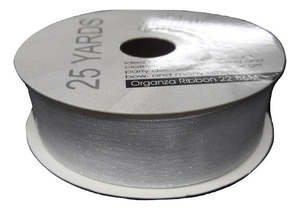 Organza Ribbon 2cm x 22.86m WHITE