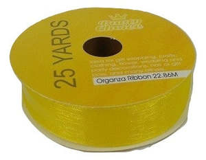 Organza Ribbon 2cm x 22.86m YELLOW
