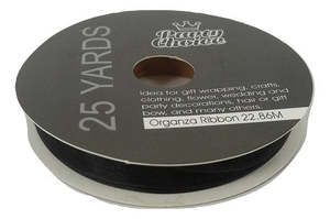 Ribbon: Organza Ribbon 1cm x 22.86m Black