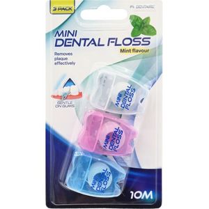 Mini Dental Floss Mint 10m 3pk