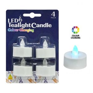 Candles And Incense: Candle LED Tealight Colour Changing 4 Pack
