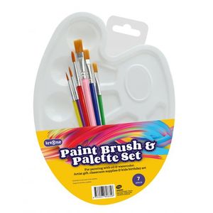 Paint Brush and Palette 7 Piece Set
