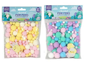 Easter: Easter Pompom w/Chicks Die Cut 27g