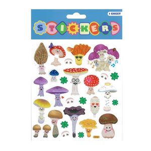 Stickers Fun Glittery Mushrooms Asted 15*17cm