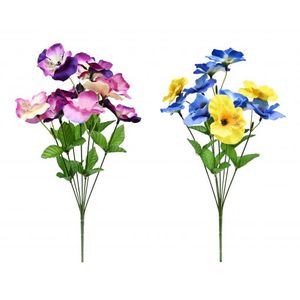 Artificial Plants: Pansy Bunch 7 Head 39cm 2 Assorted