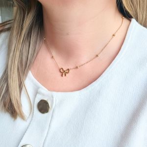 Gold Bow Necklace