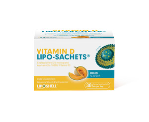 Lipo Sachet Vitamin d3 1000 IU 30 sachets Melon Flavour