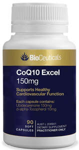 Bioceuticals CoQ10 Excel 150mg 60 And 90 Caps Healthy Cardiovascular System Function