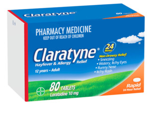 Allergies Hayfever Sinus: claratyne 10mg tabs 80