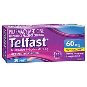 Telfast 60mg 20 Tablets