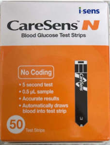 Blood Glucose Monitoring: Caresens N Test Strips