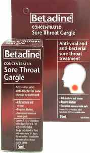 Cough And Cold: Betadine Concentrated Antiviral Sore Throat Treatment Gargle 15ml
