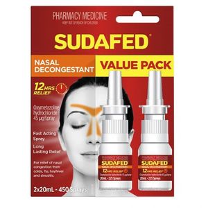 Sudafed Nasal Decongestant Spray Twin pack