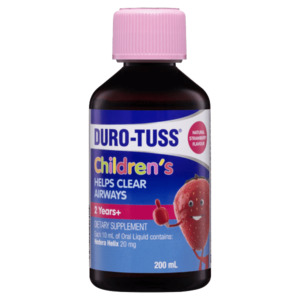 Duro-Tuss Children’s Strawberry 200 ml helps clear airways