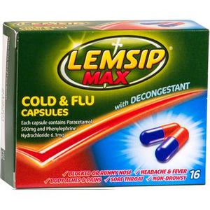 Cough And Cold: Lemsip Max Cold & Flu Decongestant Capsules 16pk