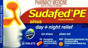 Sudafed PE Sinus Relief Day and Night Cold and Allergy 48 Tablets