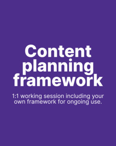 Content: Content Planning Framework