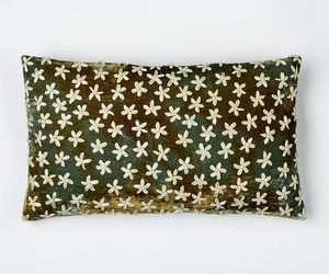 Products: Riva – velvet embroidered cushion in shaded lake