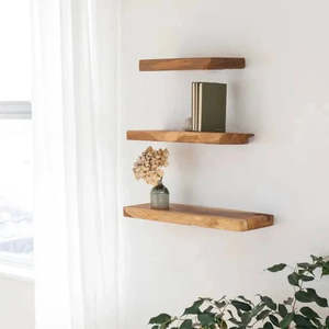 Decor Vases: Teak Floating Shelf Large