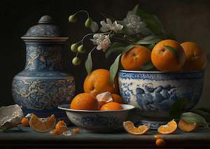 Mint Large Decoupage Papers: Still Life Decoupage Paper