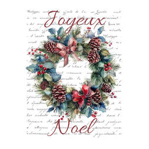 Christmas Decoupage Papers: Christmas Transfer - Joyeux Noel - AVAILABLE FOR PRE-ORDER