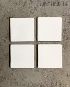 Unglazed Ceramics: Undecorated Ceramic Coasters - Set of 4