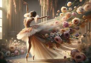 Ballet in Bloom Decoupage Paper