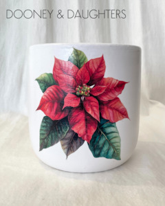 Decorated Plant Pots: Large Pot - Poinsettia