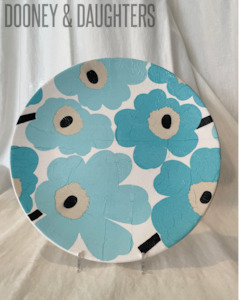 Decorated Coasters Plates Tiles Tumblers: Plate - Unikko Turquoise