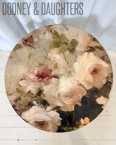 SOLD - Romantic Roses & Rubbed Sage Side Table