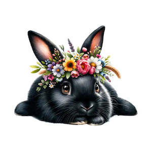 Easter Decoupage Papers Transfers: Easter Transfer - Floral Bunny - AVAILABLE FOR PRE-ORDER