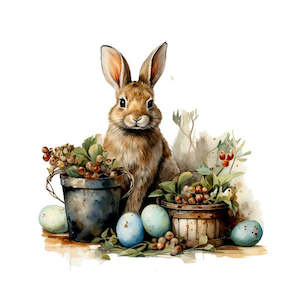 Easter Transfer - Vintage Bunny 1