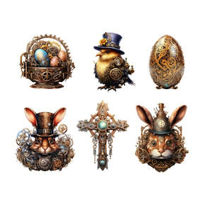 Easter Transfer - Steam Punk Easter - AVAILABLE FOR PRE-ORDER