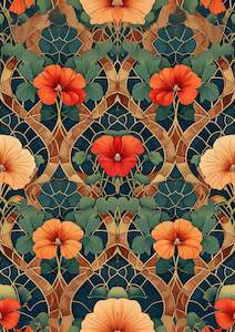 Stained Glass Blossoms Decoupage Paper