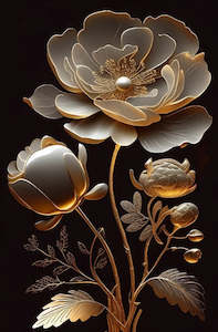 Golden Bloom 2 Decoupage Paper