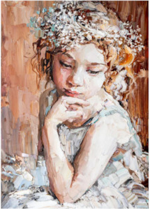 Pensive Girl Decoupage Paper