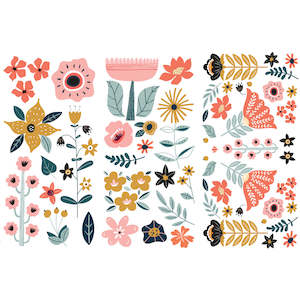 Mini Transfers: ReDesign Transfer Mini - Doodle Flowers