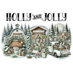Christmas Transfer - Holly & Jolly 1 - AVAILABLE FOR PRE-ORDER
