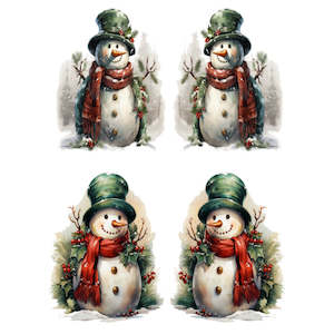 Christmas Transfer - Vintage Snowman - AVAILABLE FOR PRE-ORDER