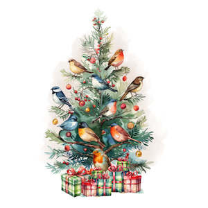 Christmas: Christmas Transfer - Christmas Birds & Tree - AVAILABLE FOR PRE-ORDER