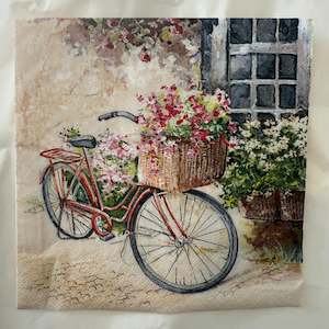 Napkins: Napkin - Flower Bike