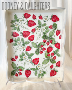 Photo Frames: Commission - Delicious Strawberries Small Scallop Tray