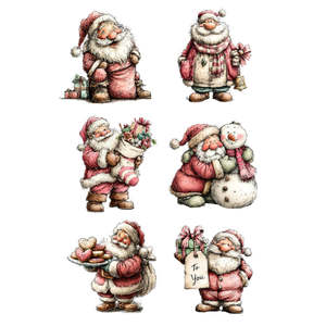 Christmas Transfer - Pink Vintage Santa - AVAILABLE FOR PRE-ORDER