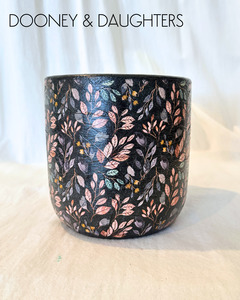 Decorated Ceramics: Large Pot - Dark Floral