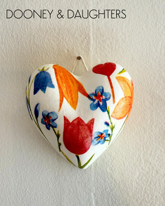 Decorated Ceramics: Mini Heart - Spring Flowers