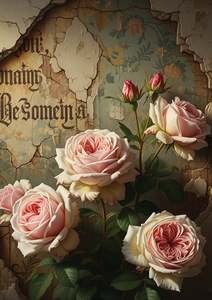 Gritty Roses Decoupage Paper