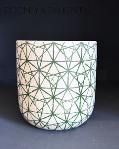 Unglazed Ceramics: Large Pot - Green Pattern
