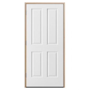 Oakfield 4 Panel Woodgrain - Pine Flat Jamb - 70mm Stud