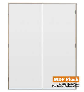 MDF Flush Panel Pine - Double - Flat Jamb - 70mm Stud
