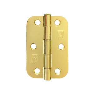 Hardware: Hinge Steel 89X58X2  1/2 Radius Electro Brass